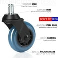 thumbnail image 6 of Stealtho Office Chair Caster Wheels Replacement Set of 5, Soft Polyurethane Blue Safe Hardwood Floor, 6 of 7
