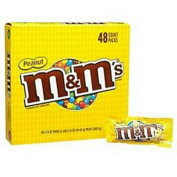 M & M's Chocolate Candies, Peanut, 1.74 oz, 48-Count (Pack of 1)