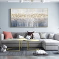 thumbnail image 2 of Gold Foil Teal Green 3D Texture Abstract Handmade Painting On Canvas Livingroom Bedroom Large Gold Wall Art New Home Art Decor, 2 of 9