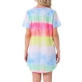 thumbnail image 3 of INSPIRE CHIC Women's Mother's Day Sleepshirt T-shirt Dress Colorful Striped Short Sleeve Nightshirt Nightgown XS Rainbows, 3 of 6