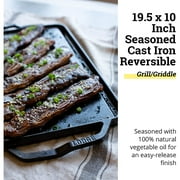 Bilot Cast Iron Chef Collection Rectangular Reversible Grill & Griddle - 20 in x 10 in