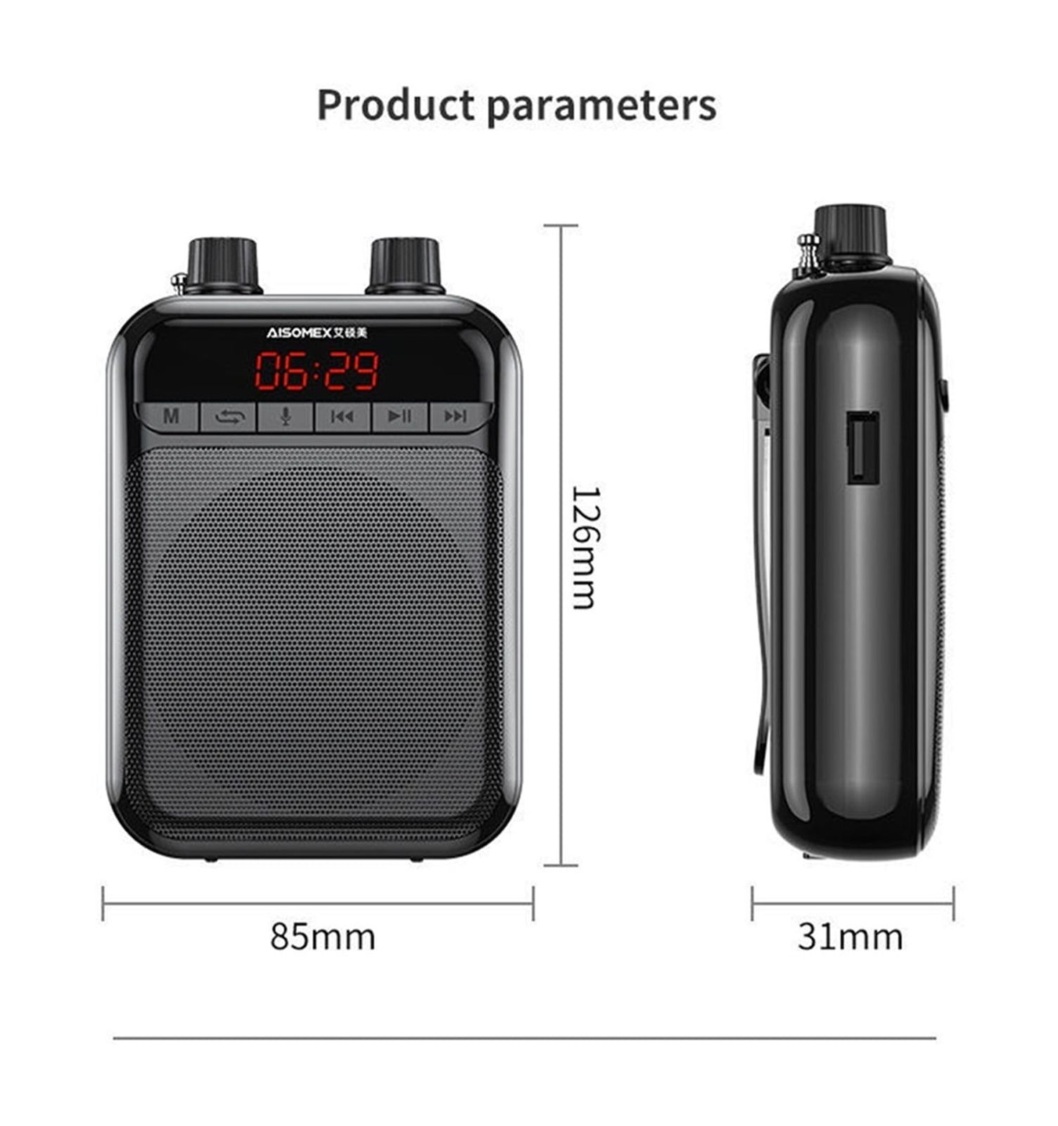 Wireless Megaphone Voice Amplifier Teacher Guide Microphone Speaker 5W Support Blue-tooth TF Card U Disk MP3 Player ,Easy to Operate