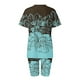 thumbnail image 5 of ICHUANYI Clearance Women's Summer Short Sleeve V-neck Tops Shorts Comfortable Homewear Two-piece Suit Sets(Mint Green, XL) ICHUANYI WER2023081116002, 5 of 7