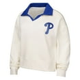 thumbnail image 2 of Girls Youth White Philadelphia Phillies Ballpark Hit Collared V-Neck Pullover Sweatshirt, 2 of 3