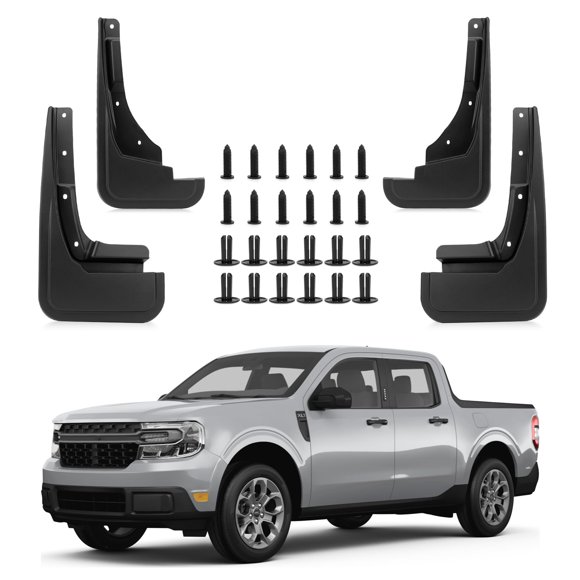 PSLER Fit for Maverick 2026 2022 2023 2024 2025 Mud Flaps Set of 4PCS Mud Guard Kit Splash Guards Mudguards Mudflaps with Hardware Kits Acc
