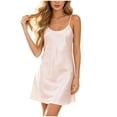 thumbnail image 3 of Bovxnpu Womens Nightgowns Sleepshirts Nightshirts Pajama Dress Spaghetti Strap Loose Loungewear Dress Sleepwear, 3 of 6