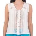thumbnail image 2 of Blusa Sin Mangas 100% Lino Color Blanco Extra Grande Abito Inica, 2 of 5