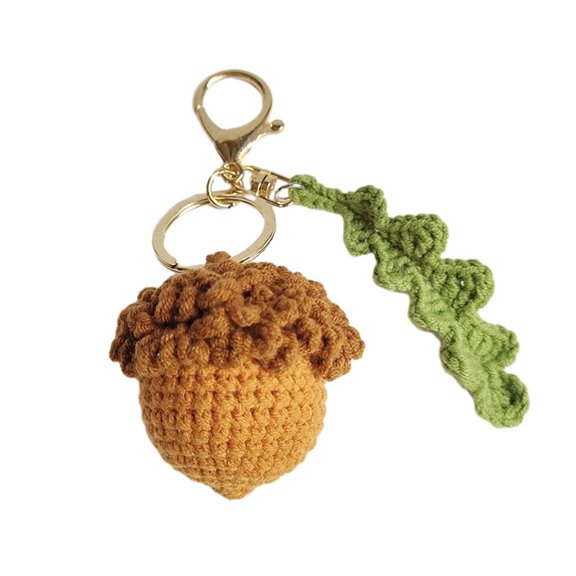 Versatile Acorn Accessory Pendant Bag Accent Keychain Crochet Acorn Pendant Charm for Bags Keys and Artistic Creations