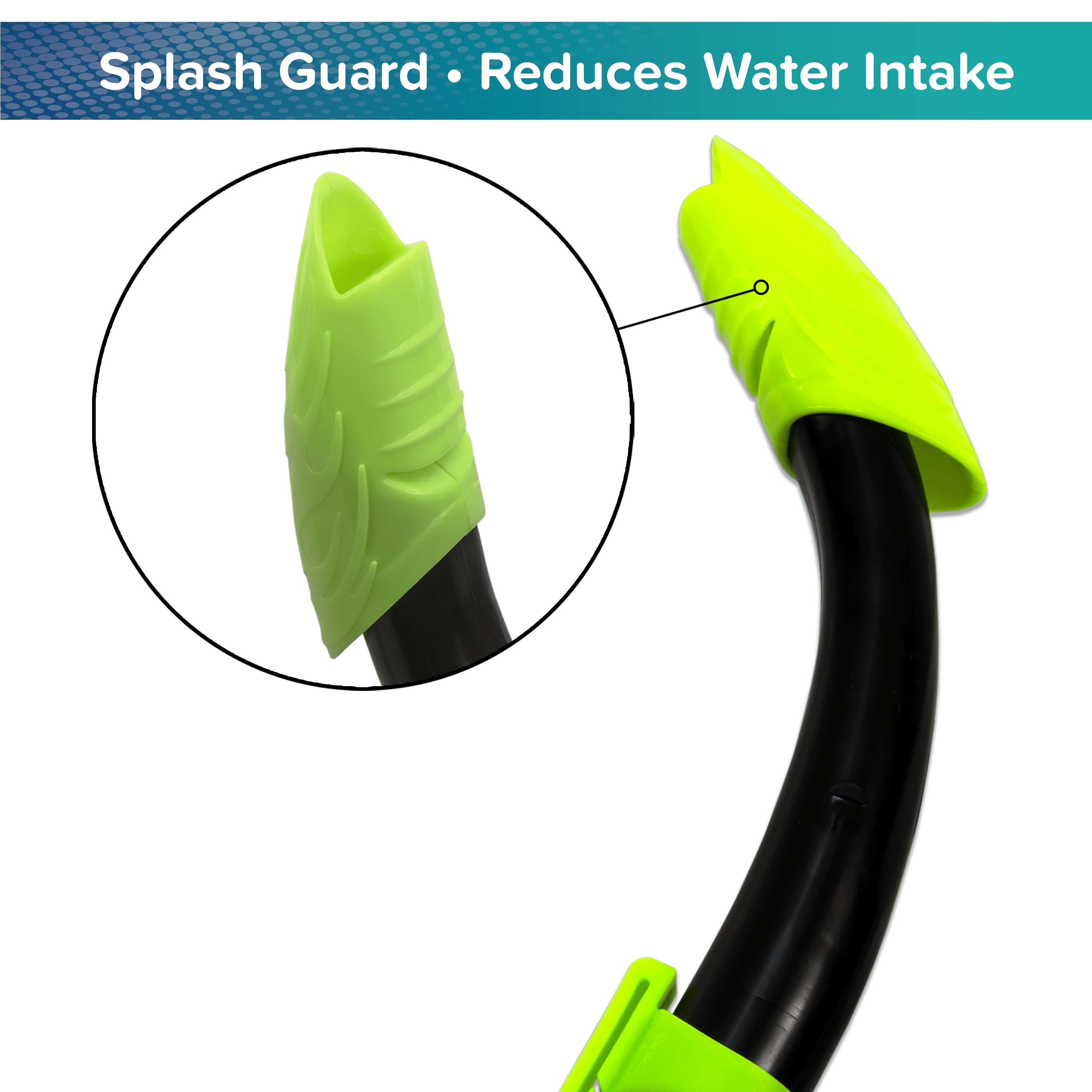 (2 pack) Aqua Dolfino Adult Open Mask and Snorkel Set, Black/Green, Unisex