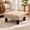 Wheat, variant on Boho Floral Fabric Square Small Foot Rest Ottoman, 16.69 x 16.10 x 5.16 in