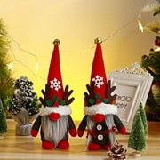 ISWAKI Christmas Gnome Decorations Indoor Gnome Handmade Swedish Tomte,2 Pack Holiday Plush Winter Table Gnomes Decorations,Elf Decoration Ornaments with Bell Reindeer Horns for Holiday Party Home