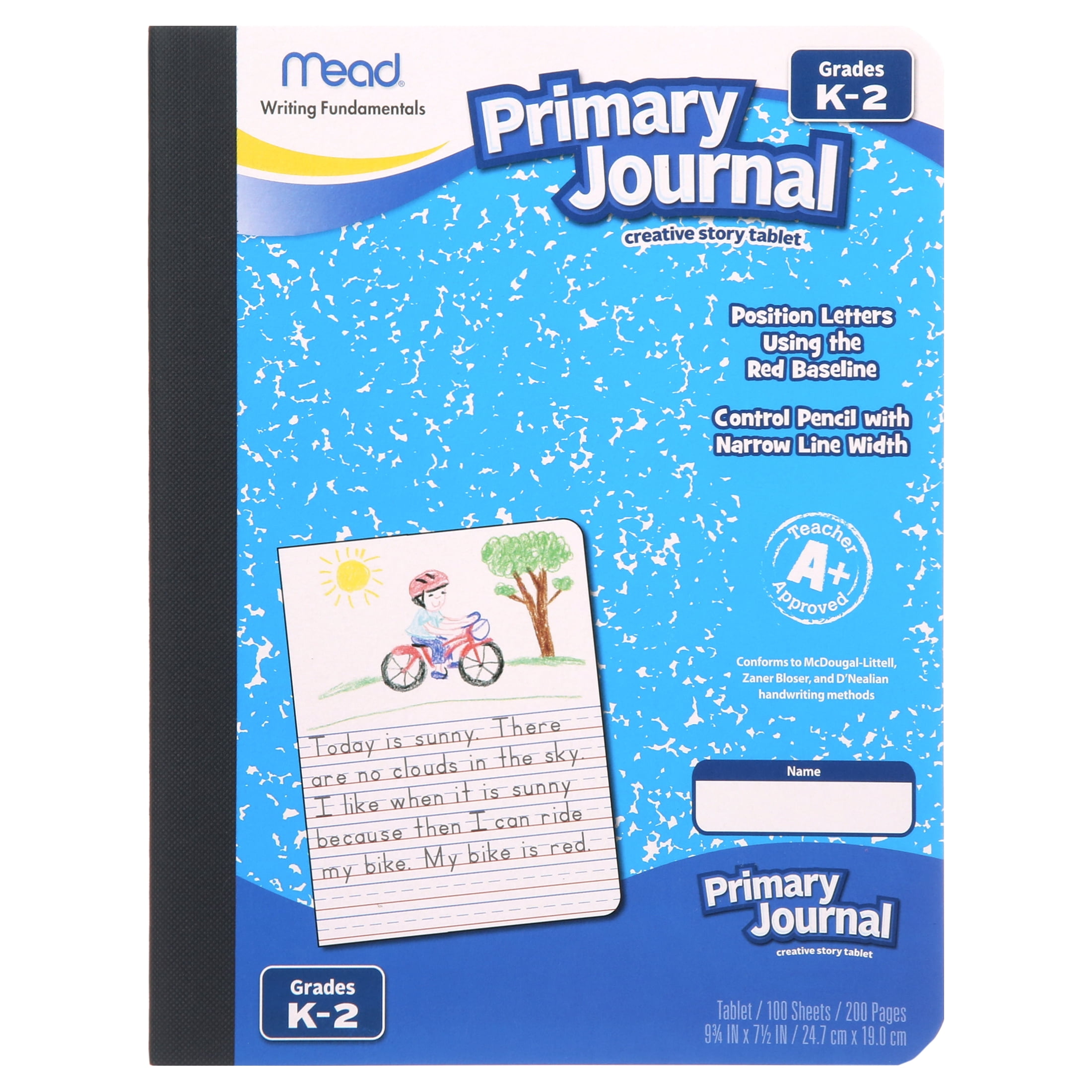 Primary Journal Red Baseline Half Page Ruled Grades K-2 