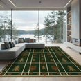 thumbnail image 2 of ODIKA 6'x9' Ultra-Soft Area Rug, Print Vintage Cabin Wildlife Forest Grain Border Motifs Woodland Flowing Dynamic None Washable, Bare feet friendly, Silk-Touch for Guest Room, Bedroom, 2 of 7