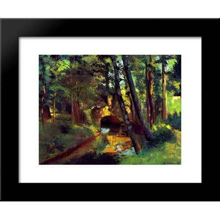 The Little Bridge, Pontoise 20x24 Framed Art Print by Pissarro, Camille