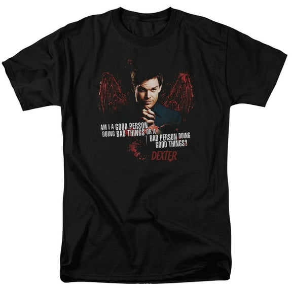 Dexter Good Bad Adult 18/1 T-Shirt Black