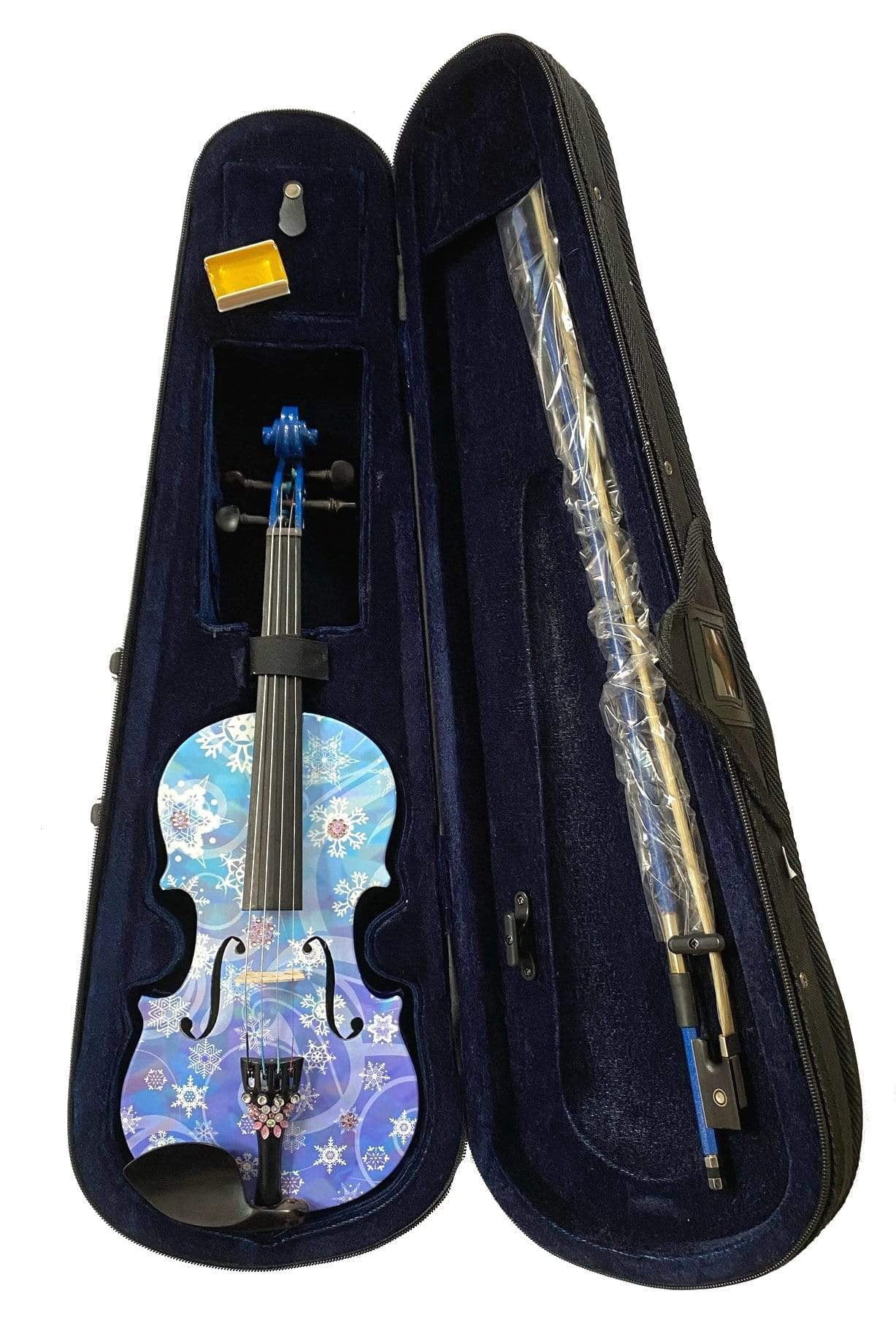 Snowflake Bling Violin Outfit with White Glow Bow