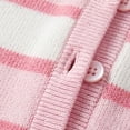 thumbnail image 6 of Edvintorg Button Up Cardigan for Girls Stripe Crewneck Long Sleeve Knit Sweater 2-8Years Uniform Sweaters Kids Clothes Girls, 6 of 6