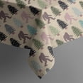 thumbnail image 5 of Beige Bigfoot and Pine Tree Pattern Square Tablecloth,Waterproof Square Table Cover,Wipeable Spillproof Washable Table Cover for Home Kitchen Party Decor 52"x52"(132x132cm), 5 of 6