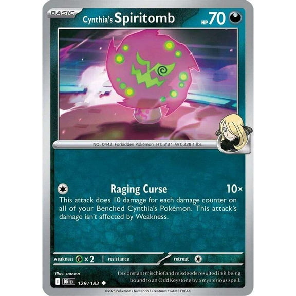 Pokemon Destined Rivals Uncommon Cynthia's Spiritomb #129