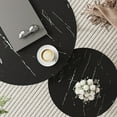 thumbnail image 4 of Algherohein Round Nesting Coffee Table Modern Marble Top Set of 2 for Living Room Black, 4 of 9