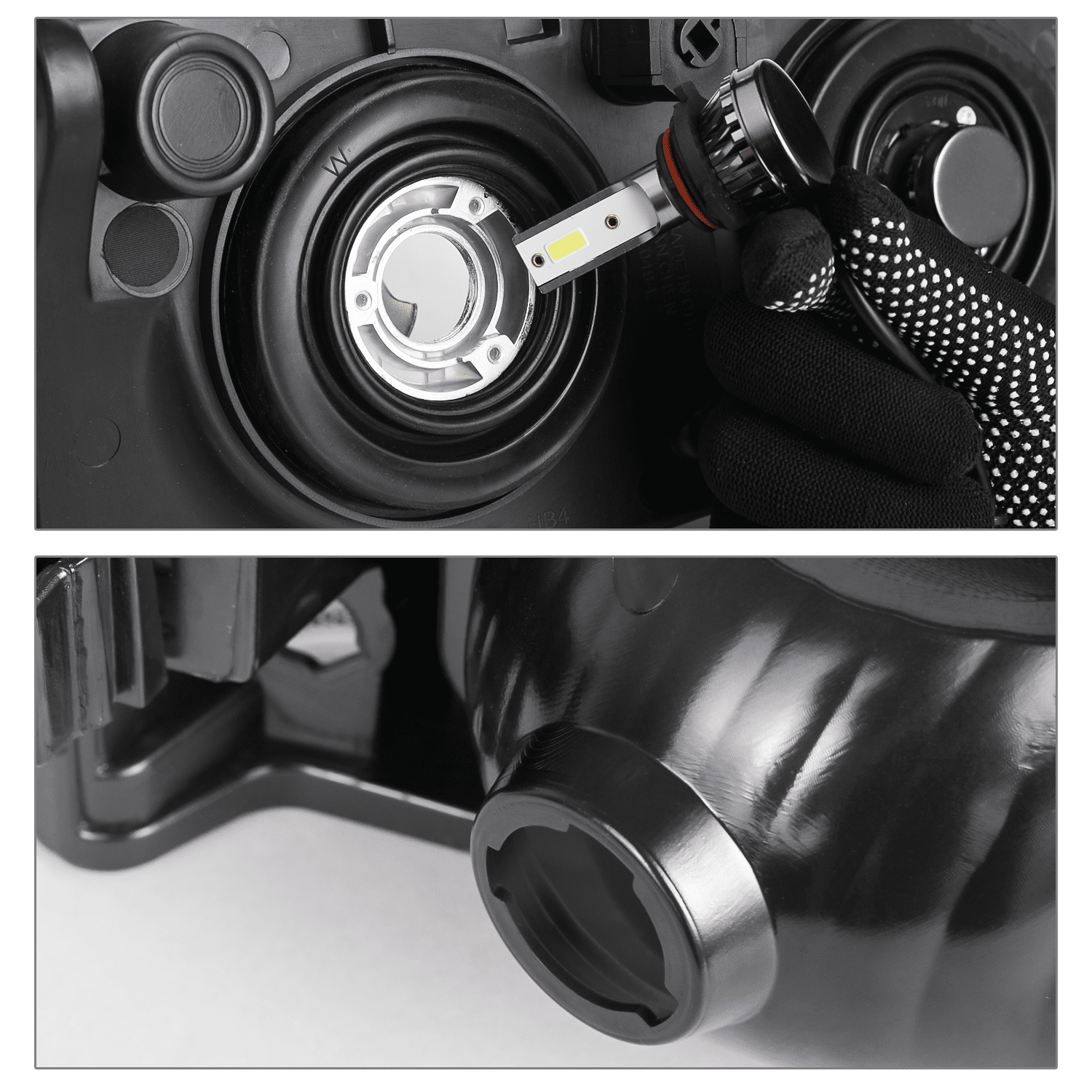 M-AUTO Headlights Assembly with 2 Pairs Pre-Assembled 6000K LED Bulbs Replacement for 03 04 05 06 07 Chevy Silverado Truck