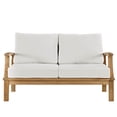 thumbnail image 4 of Modway Marina Causeuse Moderne en Bois pour Patio en Teck, Naturel/blanc, 4 of 5