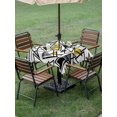 thumbnail image 3 of Outdoor Tablecloth with Umbrella Hole and Zipper, Yellow Black Geometric Square Table Cloth 54x54 Inch Waterproof Tablecloth, Abstract Art Modern Line Picnic Table Cover for Patio Camping, 3 of 7