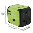 thumbnail image 7 of International Universal Power Adapter Converter with 2 USB Charging Ports - All in One Travel Worldwide Plug Built-in Spare Fuse AC Socket Wall Outlet for US, EU, UK, AU, CN 150 Countries Laptop Green, 7 of 7