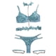 thumbnail image 4 of Gibobby Lencería mujer erótica Conjunto de ropa interior de encaje para mujer, conjunto de ropa interior y ropa interior de encaje con correa(Azul, G), 4 of 5