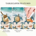 thumbnail image 6 of Sea Turtle Beach Starfish Ocean Coastal Waterproof Picnic Patio Party Round Table Cloth Cover Decorations Fabric 60 Inch Circular Tablecloth for 20-47 Inch Home Dining Room Kitchen Decor, 6 of 6