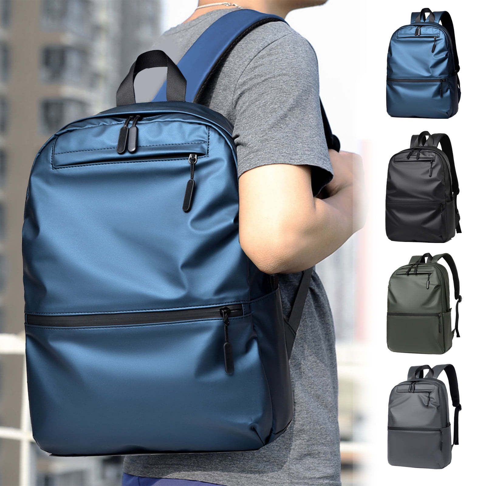 Usmixi Nylon Not Wet Water Large Capacity Backpack Laptop Bag Men