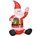thumbnail image 1 of HOMCOM 4ft Outdoor Christmas Lighted Inflatable Santa Claus w/ Gift Box, 1 of 10