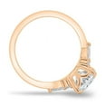 thumbnail image 4 of Este Origin 2.4CT Oval Diamond with Round and Pear Side Stones Trilogy Moissanite Engagement Ring in 14K Rose Gold for Women US 7., 4 of 7