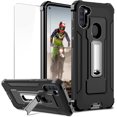 thumbnail image 1 of for Samsung A11 Case Rugged Military Dual Layer Heavy Duty Galaxy A11 Case with Screen Protector TPU Bumper Full Protection Metal Kickstand Shockproof Case for Samsung Galaxy A11,Black, 1 of 7