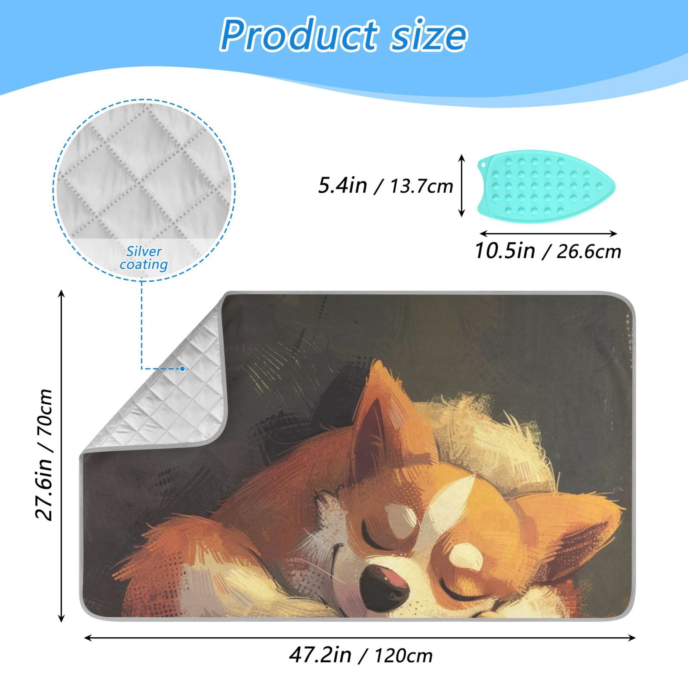 Sleep Dog Ironing Board Covers Heat Resistant Ironing Pad Mat Portable for Travel Washer Dryer Table