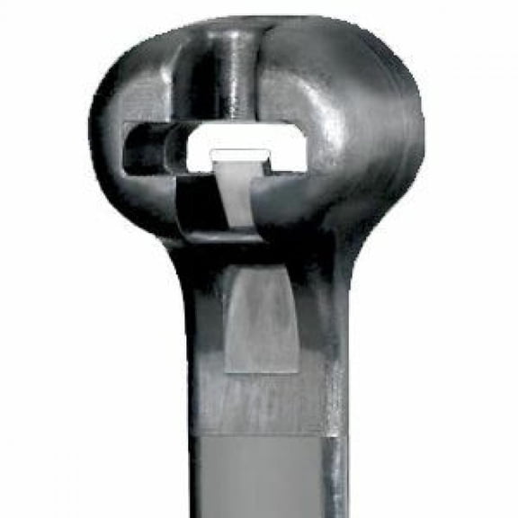 Cable Tie, 6-1/2 in L, 1-1/2 in Max Bundle Dia., Black, Nylon 6/6, 40 lb Strength, 100 PK