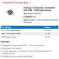 thumbnail image 2 of Auxiliary Fan Assembly - Compatible with 2000 - 2003 Dodge Durango 2001 2002, 2 of 2