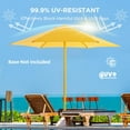 thumbnail image 4 of 9ft Outdoor 1S Push-Up Patio Umbrella - Market Table Pool Deck Umbrella UPF50+ UV Protection with 6 Sturdy Ribs for Balcony, Garden, Lawn, Backyard (Light Yellow), 4 of 14