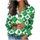 thumbnail image 3 of TaTaai Women Fashion St. Patrick's Day Printed Satin Long Sleeve Shirt Ladies Lapel Button Down Casual Loose Blouse Satin Top for Daily Party Work Vacation Spring Winter Wear Gift, 3 of 5