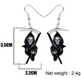 thumbnail image 4 of Chibi Grim Reaper Earring Earrings Acrylic Dangle Goth Gothic Kawaii Earring, 4 of 5