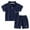 Navy, variant on KKBOTIVE Boys 5t Clothes Sets Dinosaur Train Lapel Short Sleeve Tops and Shorts Set 2 Piece Summer Outfit Kids, Green Size: 5-6 Years