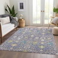 thumbnail image 6 of HomeRoots 679218 5 x 8 ft. Lavender Beige & Blue Oriental Washable Machine Made Rectangle Area Rug with UV Protection, 6 of 9