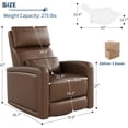 thumbnail image 3 of 360° Swivel Rocking Recliner Chair with Manual Footrest, Soft Faux Leather Upholstered Glider for Living Room/Nursery, 3 of 7