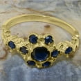 thumbnail image 5 of LBG British Made 18k Yellow Gold Genuine Natural Sapphire Womens Statement Ring - 33 size options - Size 5.5, 5 of 7