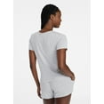 thumbnail image 4 of Joyspun Women’s Pointelle Knit Short Sleeve Sleepwear Tee, Sizes XS-3X, 4 of 6