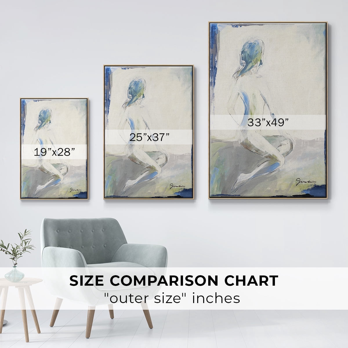 Picture Perfect Framed Premium Gallery Wrapped Canvas - Ready to Hang - 27 x 41 - Natural Wood Floating Frame