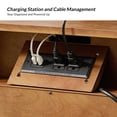 thumbnail image 2 of Modern End Table Charging Station Hidden 2 Drawers Wooden Table Living Room, Acorn, 2 of 7