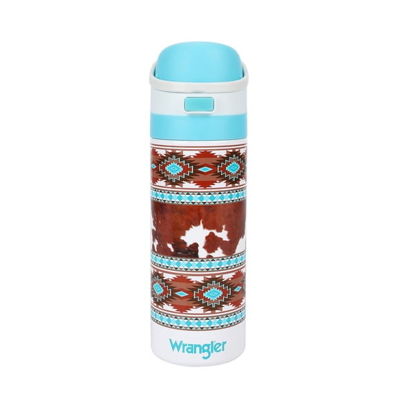 Wrangler Leather Pattern 24 Oz Stainless Steel Water Bottle