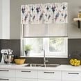 thumbnail image 4 of Red Blue Diamond Curtain Valances for Windows, Kitchen Valance Window Treatments Panel 2 Pack, Modern Geometric Middle Century Beige Rod Pocket Short Curtains for Bathroom Bedroom 42 x 18 Inch, 4 of 8