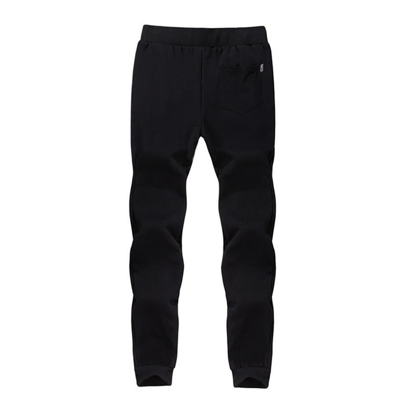 Men's Heavyweight Fleece Cargo Sweatpants Elastic Waist Athletic Workout  Jogger Sherpa Lined Thick Thermal Trousers